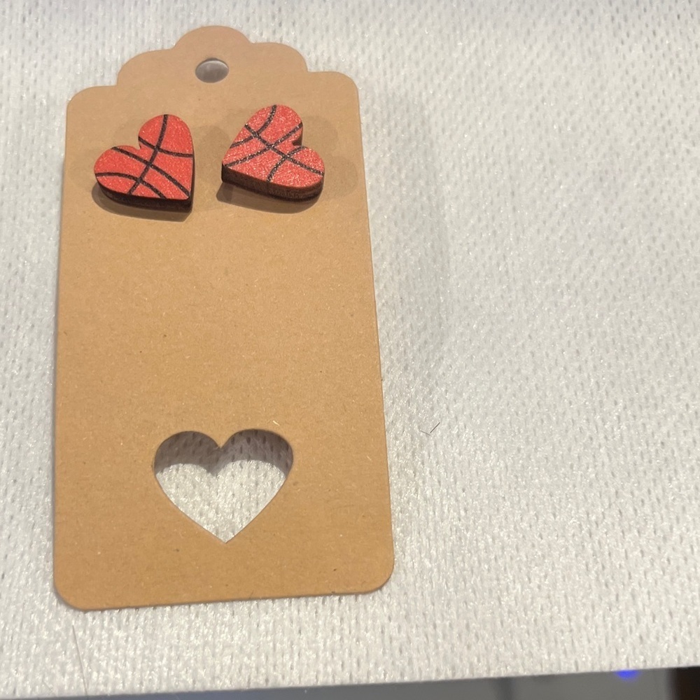 Heart-Shaped basketball orange Earrings